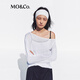 MO&Co.【active系列】露肩T恤2026夏新品天絲亞麻輕透寬松MBF2TEE050 本白色 M /165