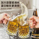 幾物森林 玻璃啤酒杯大容量扎啤杯家用加厚冷飲喝水杯子餐廳家用水杯 2只