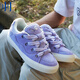 頑刻ollieskate面包鞋淺香芋紫色BAKE低幫純色男女情侶專(zhuān)業(yè)滑板鞋 BAKE18017 38