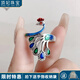 頂妃（DING FEI）復(fù)古琺瑯燒藍(lán)鍍銀孔雀戒指女個(gè)性鍍銀民族風(fēng)活口可調(diào)節(jié)指環(huán)禮物 HR488孔雀戒指  A25-310 開口可調(diào)節(jié)