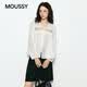 moussy 2026夏季新品甜美風(fēng)系帶蕾絲拼接長袖襯衫女028JSA30-1056 010白色 均碼