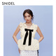 SNIDEL襯衫上衣女26春夏新品甜美荷葉邊小飛袖蝴蝶結(jié)收腰上衣SWFB262304 圓點圖案 均碼 (F)