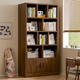 鷗歌實(shí)木書(shū)柜落地多層板家用學(xué)生客廳收納儲物格子柜簡(jiǎn)易書(shū)架置物架 【加厚16MM】實(shí)木芯-80胡桃色