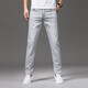 Prato Lee男士直筒牛仔褲男修身夏季彈力休閑男褲淺色潮流男褲薄款直筒褲男 淺灰色 38