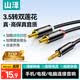 山澤3.5mm轉雙蓮花頭音頻線一分二 紅白2RCA連接線 手機電腦電視連接音響箱功放轉換線1.5米YPR-15