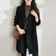 ZXEGI高級感早秋女裝外套2026年新款感赫本風(fēng)100%羊毛雙面毛呢大衣女中 鋼琴黑 M