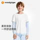 moodytiger男童假兩件T恤26春夏新品兒童防曬吸汗速干籃球運動上衣