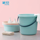 CHAHUA茶花洗臉盆33cm+水桶34cm塑料盆子泡腳桶洗腳盆