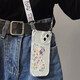 帝仕信（DISHIXIN） 碎花小熊帶掛繩蘋果手機殼iphone全包防摔蘋果iphone手機保護套 【坐姿熊殼+掛繩】 iPhone 12