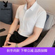 花花公子襯衫男大碼修身職業(yè)男上班商務(wù)正襯衣免燙半袖純白短袖上衣 白色短袖 XL