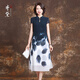 齊黛（QUEDIT）專柜正品真絲連衣裙女夏季新款2026原創(chuàng)水墨畫新中式桑蠶絲旗袍 水墨畫 2XL 推薦125-135斤