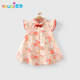 優(yōu)奇嬰兒裙子夏季女寶寶洋氣背心裙百天紅色喜慶周歲禮服裙女童連衣裙