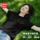 名創優品（MINISO）白短袖t恤女夏季2026新款純棉大碼寬松半袖微胖mm高級感純白上衣