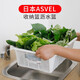 阿司倍鷺進(jìn)口塑料瀝水洗菜籃洗菜盆 抑菌廚房瀝水籃淘米盆洗米盆 白色瀝水籃-中號