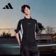 阿迪達斯（adidas）短袖T恤男夏季運動棉質透氣輕薄寬松半袖 黑色/亮白 L