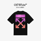 OFF-WHITE?情侶裝新款中長(zhǎng)款短袖T恤半袖男士高端純棉短袖夏季t恤女 黑色 S (建議90-110斤)