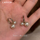 Lnieer溫柔摩卡慕斯珍珠耳環(huán)女耳圈小櫻桃耳釘耳扣2026氣質(zhì)耳墜輕奢耳飾 【金色】咖金珍珠櫻桃耳釘