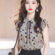 花花公子（PLAYBOY）品牌波點氣質(zhì)小飛袖襯衫女 2026夏季新款設(shè)計感短袖獨特小衫上衣 圖片色 L  100-115斤