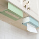 季萌廚房門(mén)掛式抽紙盒鐵藝櫥柜下掛式紙巾架免打孔書(shū)桌抽紙架 淺藍色