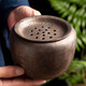 陶迷（TAOMI） 茶具配件 鐵銹釉茶渣缸窯變鎏金釉建水陶瓷帶蓋過(guò)濾茶洗水盂茶具