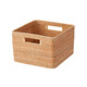 無(wú)印良品（MUJI） 可重疊藤編籃 收納籃 收納筐 零食收納  8A57014 方形籃/大 長(cháng)35*寬36*高24cm