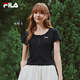 FILA 斐樂官方女子針織短袖衫2026夏新款時尚簡約百搭顯瘦修身T恤