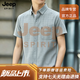 JEEP SPIRIT吉普高端2026夏季男士短袖襯衫格子商務免燙半袖襯衣男上衣服男裝 灰白格子 3XL