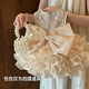 心楠公主裙女童連衣裙夏季兒童周歲生日禮服洋氣高級女寶寶蓬蓬蛋糕裙 香檳色女童公主裙90