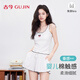 古今（GUJIN）純棉帶胸墊甜美草莓波點背心睡衣女夏季短褲花邊可外穿純欲套裝L