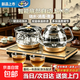 SPUOR蘇泊爾平替電熱水壺自動上水恒溫壺燒水壺全自動上水壺電茶爐全智能茶具茶臺燒水壺一體 1L 【消毒鍋+燒水壺】金色煮杯款 雙壺保溫套裝 【優質高硼硅玻璃+自動底部上水】