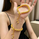 展緣（ZHANYUAN）復(fù)古簡約金包銀圓珠手鏈流蘇手串韓版百搭OT扣高級(jí)感手飾送女友禮 6MM手+約14克+16.5厘米長 1條