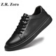 Z.R.Zoro輕奢品牌男鞋2025秋季新款皮鞋男頭層牛皮時尚耐磨防滑休閑鞋子男 黑色 38