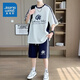 真維斯（Jeanswest）青少年夏季套裝男孩2026新款初中生學生冰絲短袖t恤大童男裝 2563白色 XL 建議120--140斤