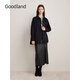 音兒（YINER）【100美麗諾羊毛】Goodland美地2024冬季新款休閑襯衫式毛呢外套 黑色 S