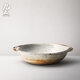 九土粗陶餐盤(pán)創(chuàng  )意防燙雙耳盤(pán)家用日式餐具手工刷釉窯變湯盆面餐盤(pán)盤(pán)子 大號雙耳碗 (窯變白)