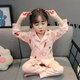 惠奴比兒童睡衣春秋新款小孩套裝寶寶開(kāi)始長(cháng)袖女小童女童家居服夏季春秋 粉色蘿卜兔【童套】 100