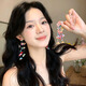 BJYL多巴胺彩色花朵流蘇耳釘女無耳洞耳夾2026新款爆款度假風海邊耳飾 彩色魚線花朵耳釘 一對【有耳洞拍】