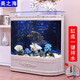 美之海送貨入戶美之海歐式雙圓形魚(yú)缸水族箱80生態(tài)1米大型中型落地家用 歐式 80*50*138cm