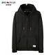 胖哥哥大碼男裝連帽衛衣男寬松胖子拉鏈開(kāi)衫外套春秋季加肥加大肥佬上衣 拉鏈衛衣黑色 7XL （300-330斤）