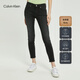 Calvin KleinJeans春秋女士ck時(shí)尚合體彈力黑灰色水洗九分牛仔褲J219166 1BY-牛仔黑 26 （建議90-100斤）