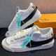 莆田純原Blazer開拓者大鉤鞋校園學生情侶男女板鞋低幫休閑運動鞋 大勾白黑 42