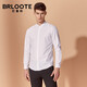 Brloote/巴魯特 純棉長(cháng)袖襯衫男商務(wù)休閑暗門(mén)襟白襯衣春秋裝 白色 165/88A
