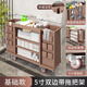 申梵（SHENFAN）酒店布草車客房專用工作車賓館打掃衛(wèi)生工具車小型清潔保潔手推車 帶拖把架加厚雙邊5寸地毯輪+側(cè)袋