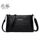 北狐媽媽斜挎牛皮小包婆婆軟皮多層手機零錢(qián)鑰匙買(mǎi)菜麻將手拿掛包中老 黑色