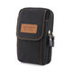 帝行（DIXING）手機包男多功能腰包中老年帆布掛包6.5吋手機包穿皮帶手機袋 C131黑色豎款三層6.5寸