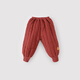 巴厘小豬（BALIPIG）兒童棉服秋冬季加厚保暖褲男童休閑褲女童褲子國風(fēng)紅色寶寶新年褲 褐紅色 100 cm