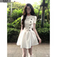 詩丹蕊韓系少女感立領系帶波點連衣裙夏季時尚褶皺設計感收腰顯瘦A字裙 新款波點連衣裙 均碼 【可備注碼數】