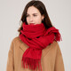 故事佳人故事佳人新品羊毛圍巾秋季外搭女純色秋冬加大保暖斗蓬披風(fēng)上海倉 大紅 200cm*60cm