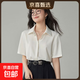 2026年最新款暗門襟襯衫短袖女裝夏垂感通勤內(nèi)搭上衣時尚面試襯衣 8102白色暗扣【高品質(zhì)緞面】 L 推薦【111-120斤】