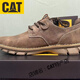 卡特（CAT）四季新低幫男復古商務(wù)頭牛皮系帶戶(hù)外皮鞋時(shí)尚工裝鞋男 卡其 39